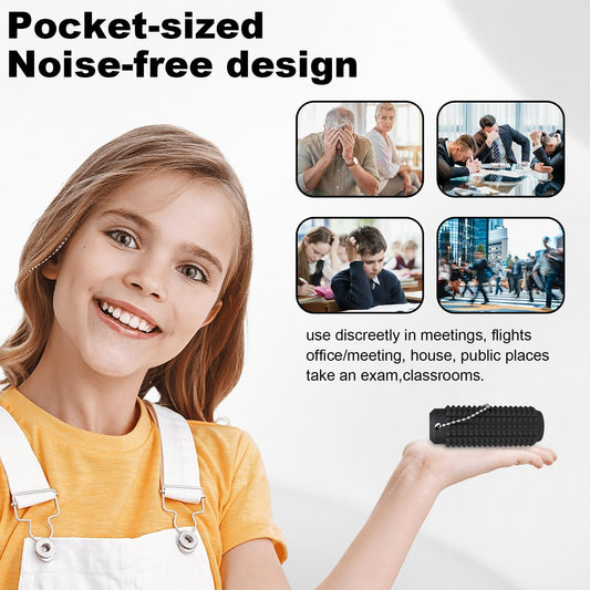 FOWSRHRG Little Ouchies Spiky Fidget black with clip for portable calm on the go