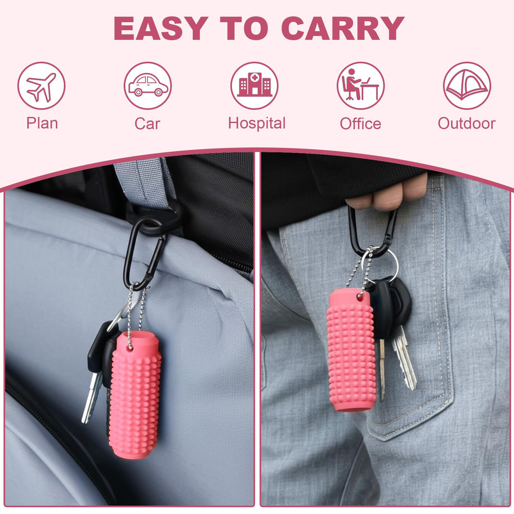 FOWSRHRG Little Ouchies Spiky pink on backpack for discreet carry.