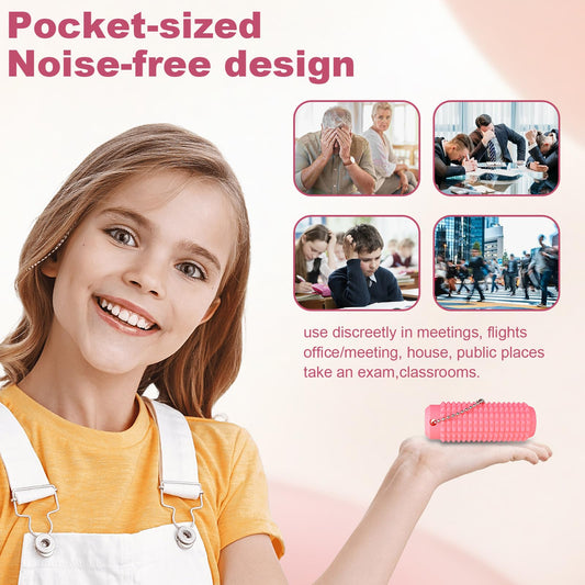 FOWSRHRG Little Ouchies Spiky pink side view for portable stress relief on the go.