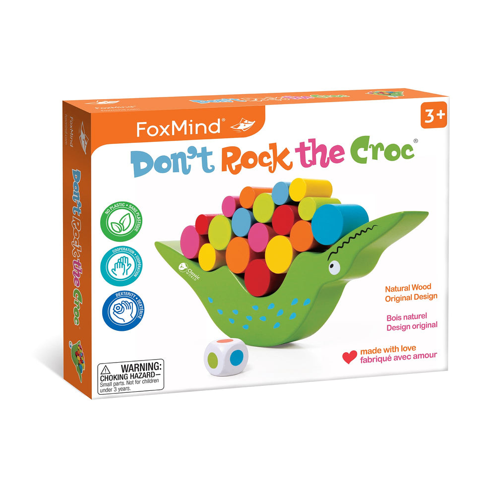 FoxMind Don't Rock The Croc on table, croc ready for balance play.