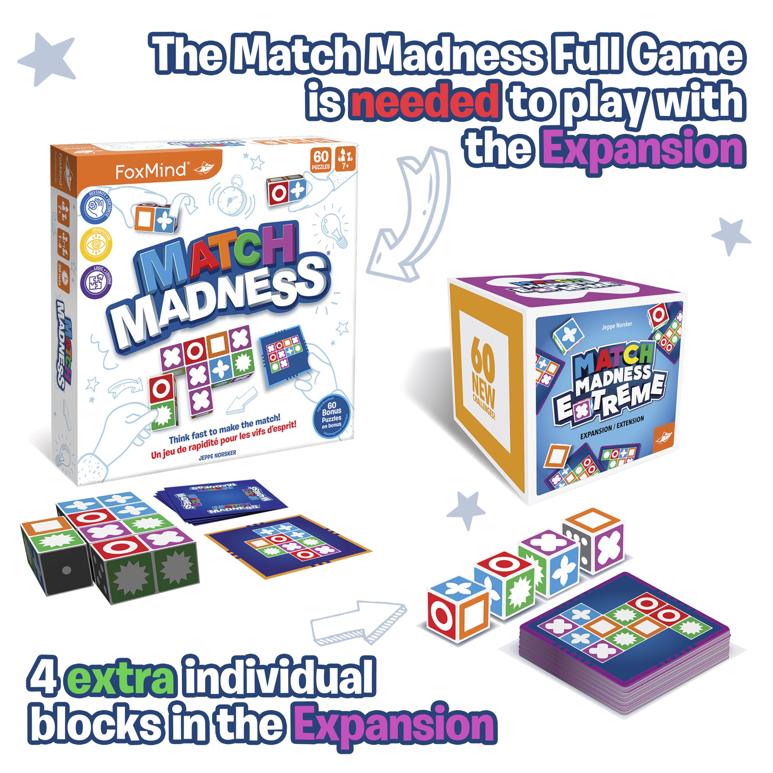 FoxMind Match Madness Extreme suitable for ages seven and up encouraging puzzle exploration