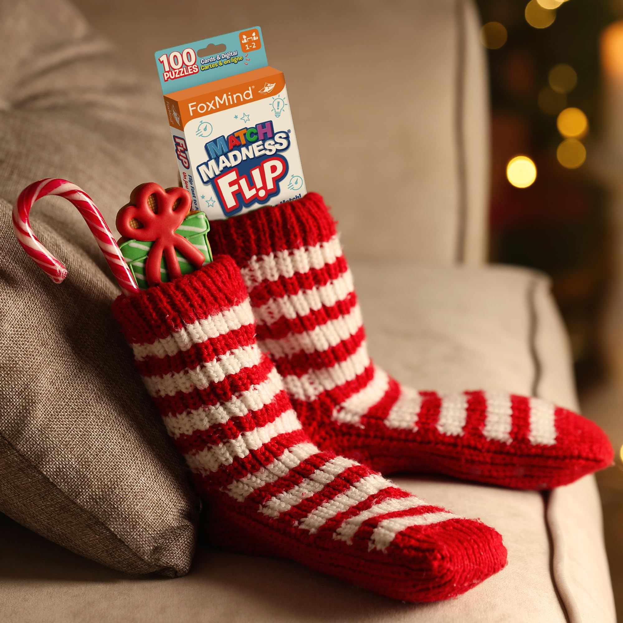 FoxMind Match Madness Flip waterproof cards highlight outdoor durability.
