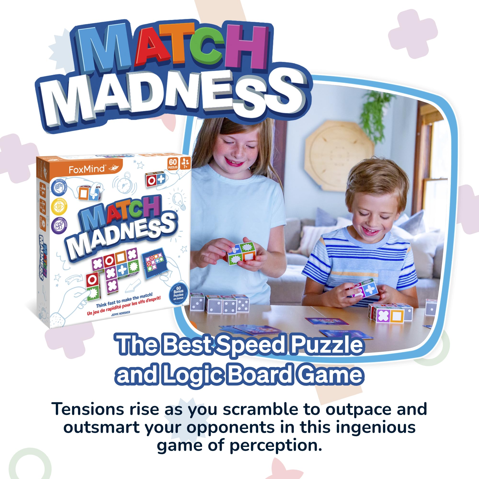 FoxMind Match Madness pattern cards shown for fast-paced play.