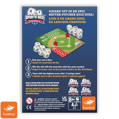 Compact FoxMind design makes baseball dice easy to bring to parties