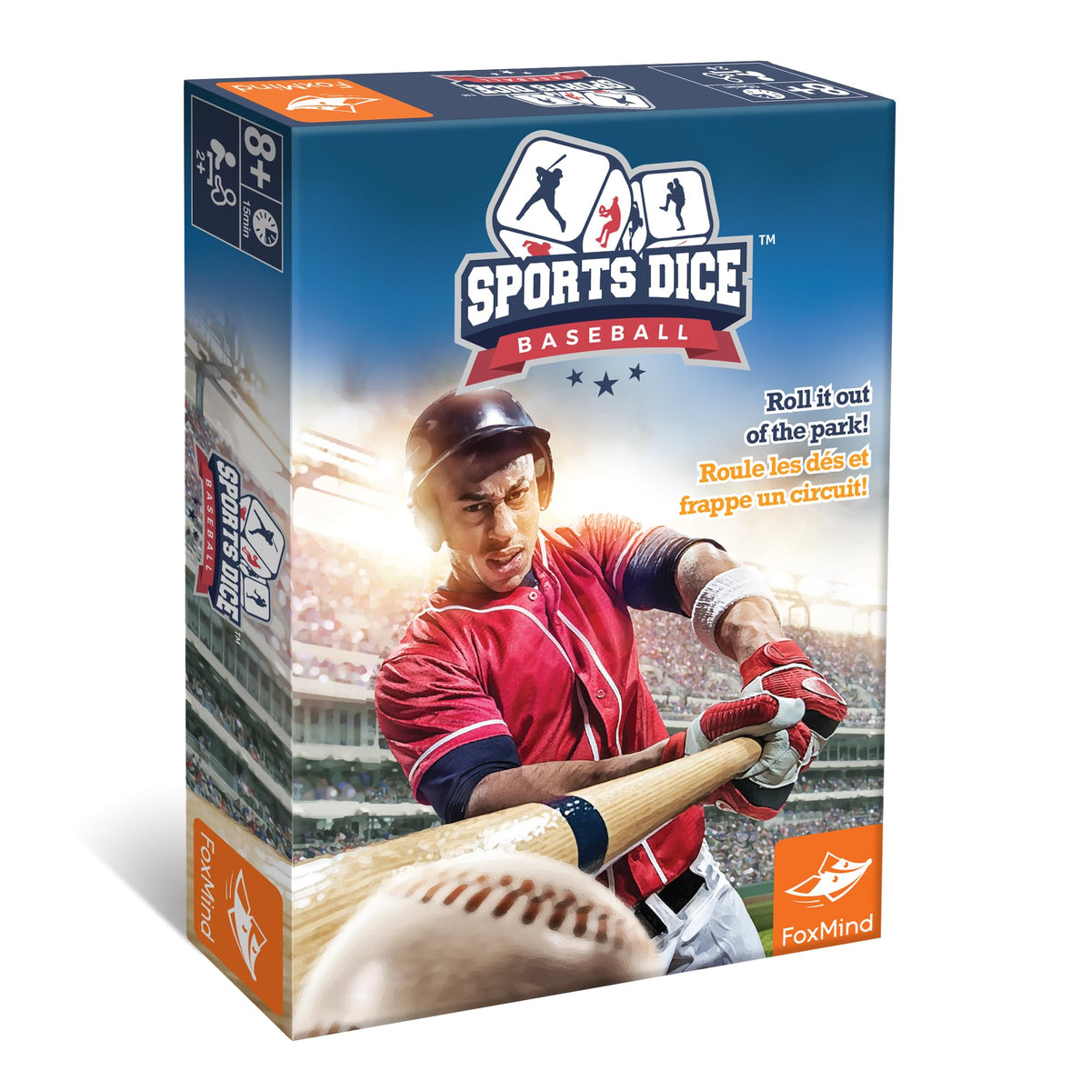 FoxMind Sports Dice Baseball in action rolls toward a home run for quick family fun