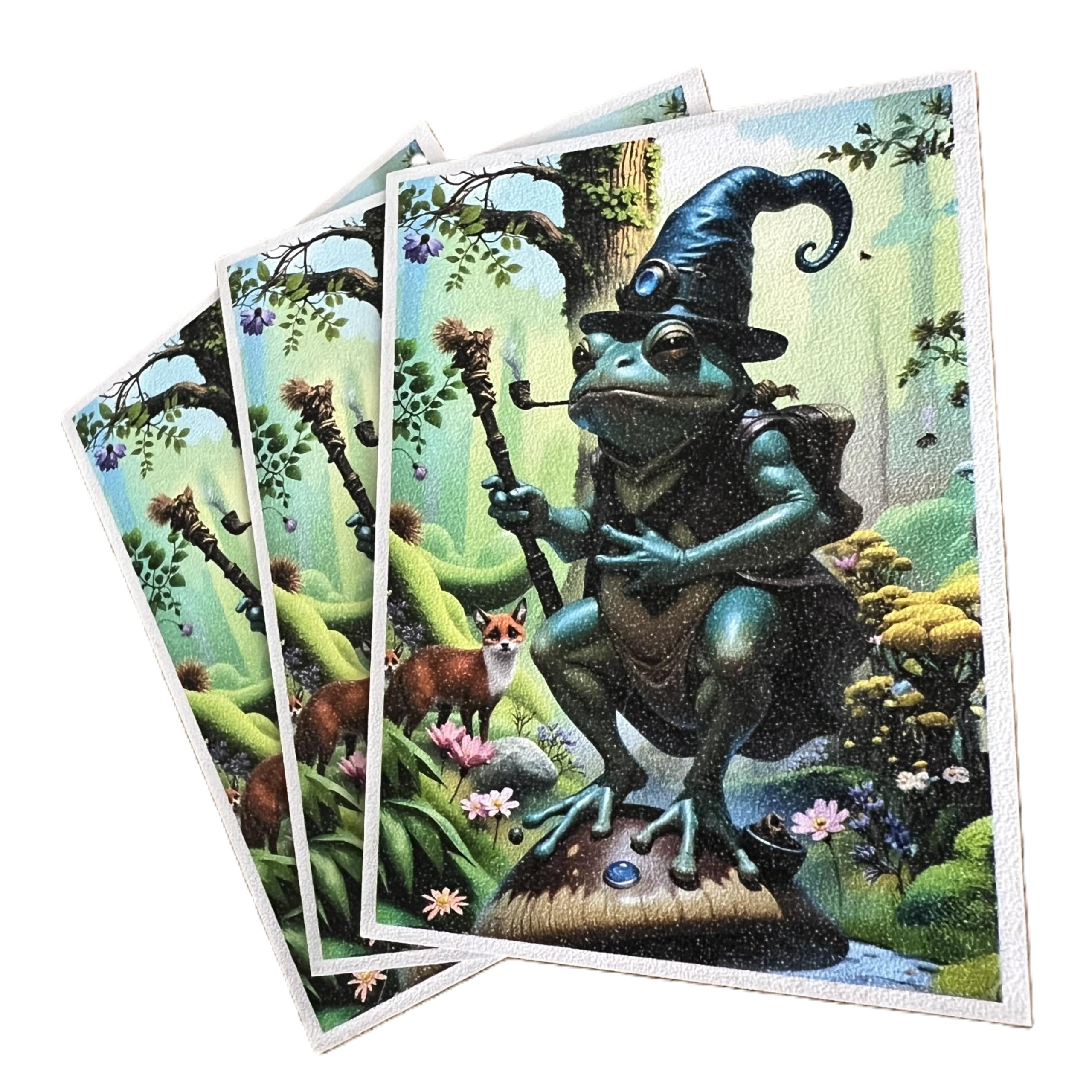 Foxtrot Designs Frog Wizard sleeve matte back texture reduces glare during play