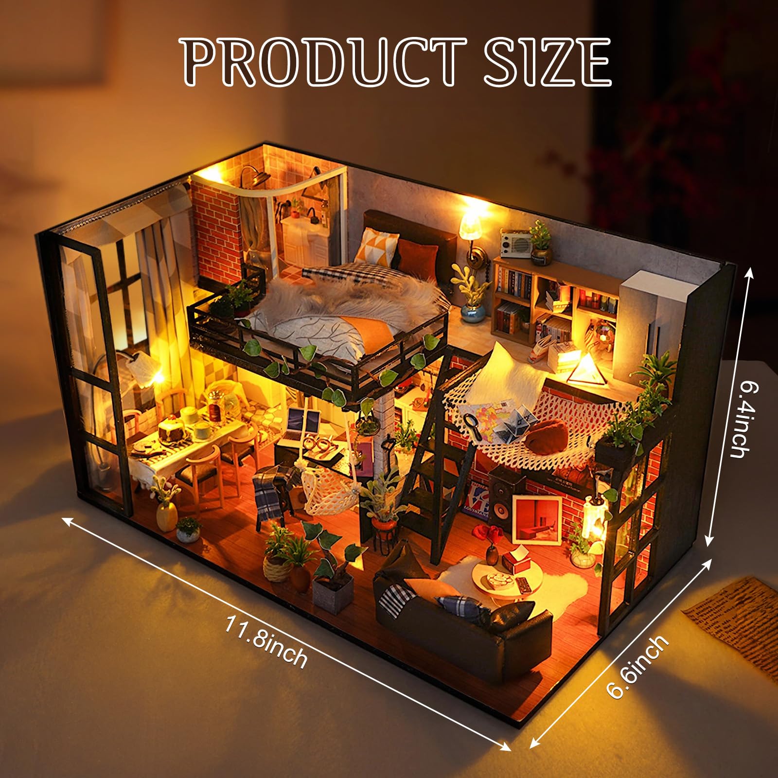 Foyucool dollhouse kit furniture details showcase tiny, realistic furnishings for a charming room.