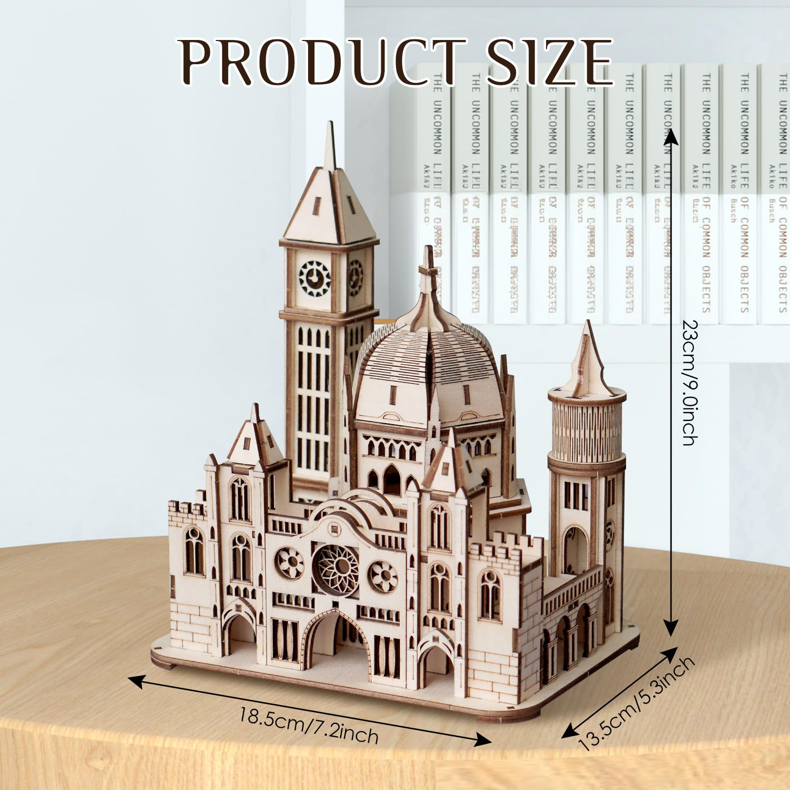 Foyucool wooden castle-model highlights precise joints for a sturdy display.