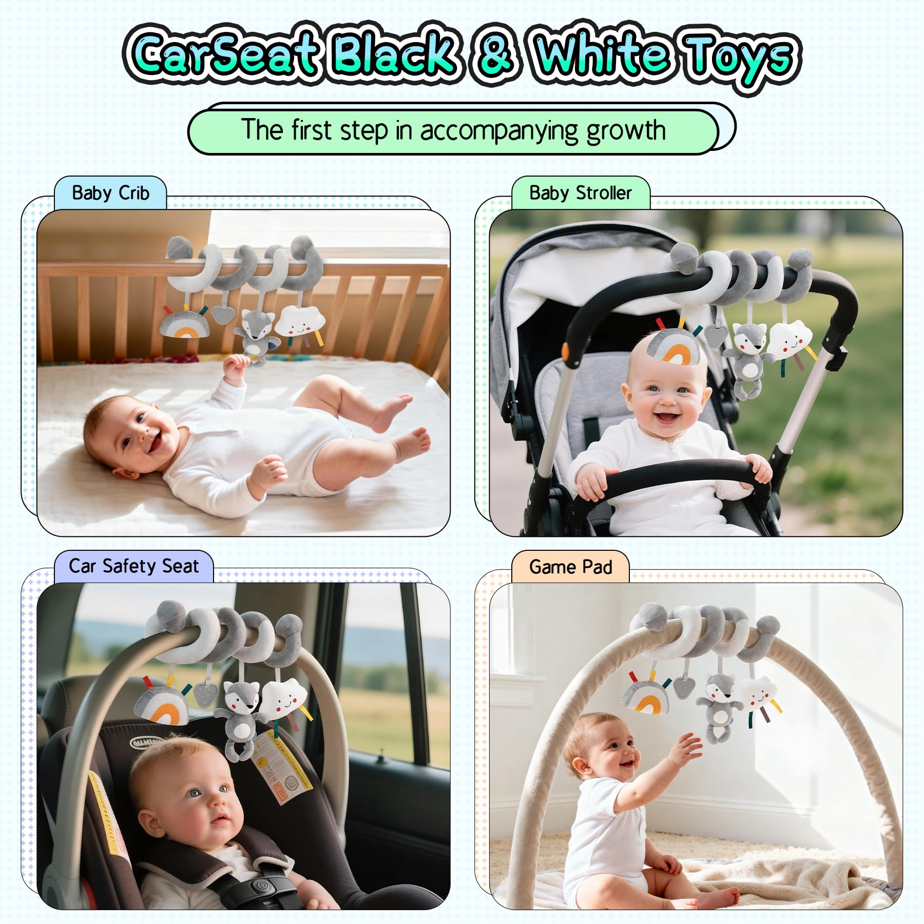 Gift-ready FPVERA car seat toys ideal for baby showers and celebrations.