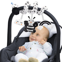 FPVERA infant car-seat toys spiral arc attached to pram handle promotes visual and motor exploration.