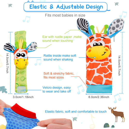 FPVERA soft foot finder socks for newborns encourage grasping and visual tracking.