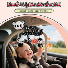 FPVERA soft plush smiling toys encourage reach and grasp during car rides