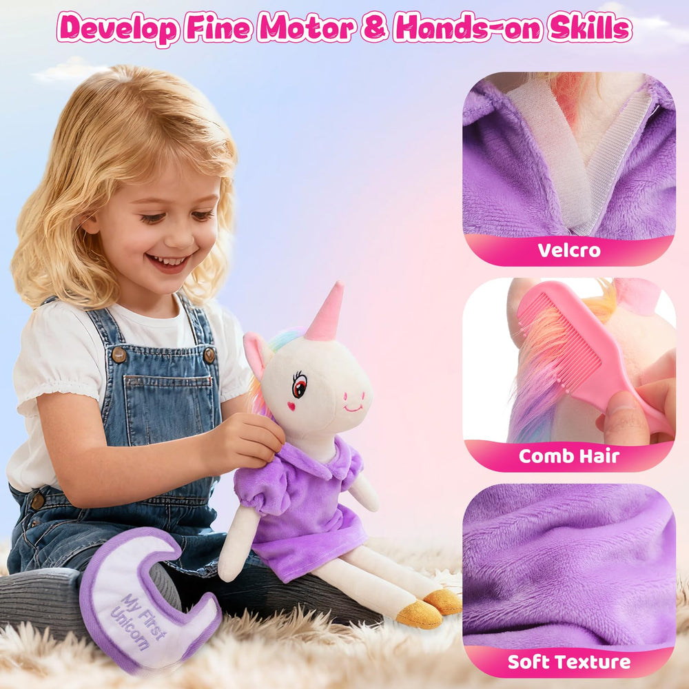 FPVERA unicorn plush material crafted for safe, soft snuggles.