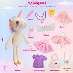 FPVERA unicorn doll storage bag keeps accessories organized.