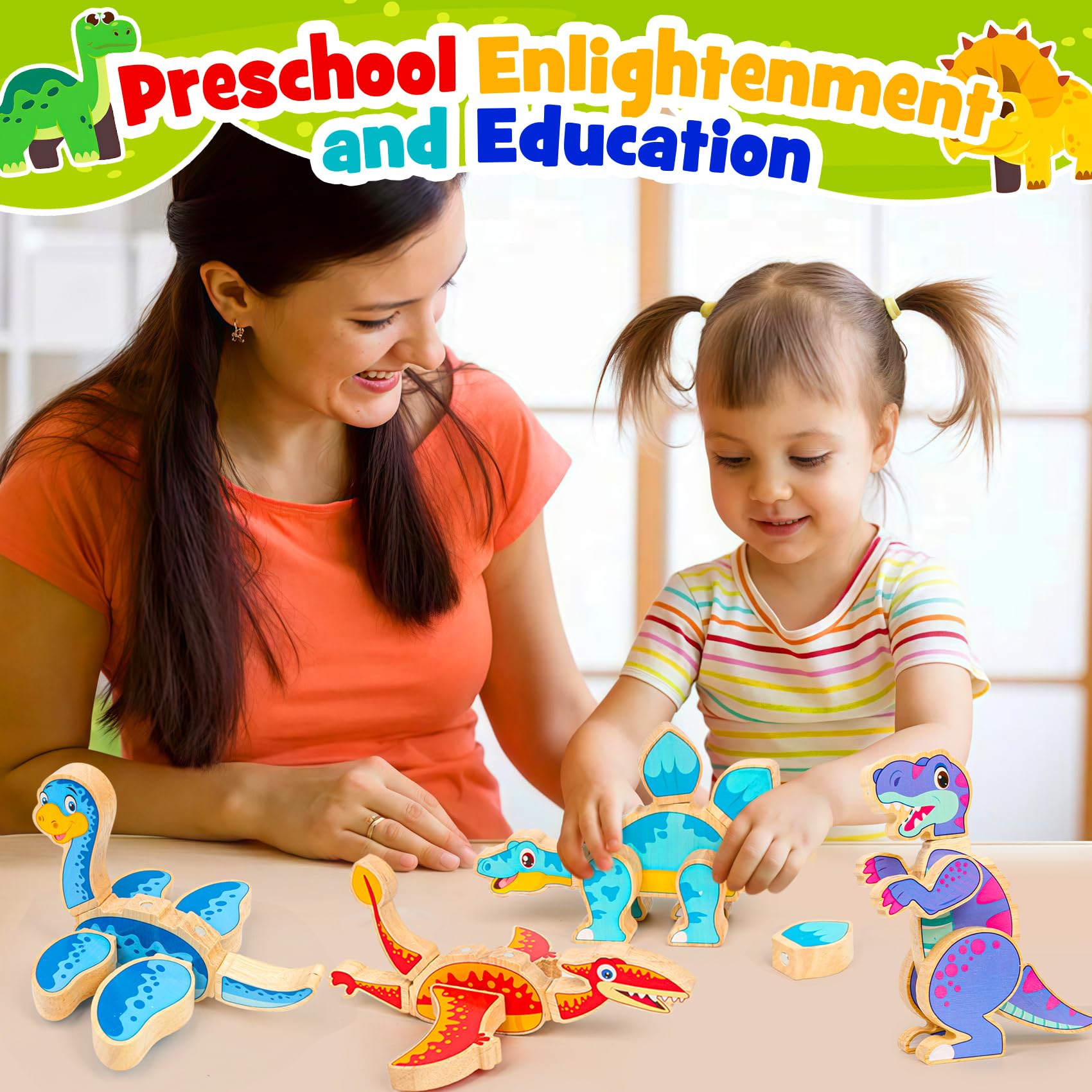 FQKIOMY Easter basket stuffer dinosaur toy offers educational fun for kids.