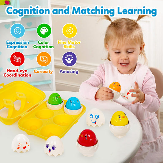 FQKIOMY geometric eggs with varied shapes encourage problem-solving and matching