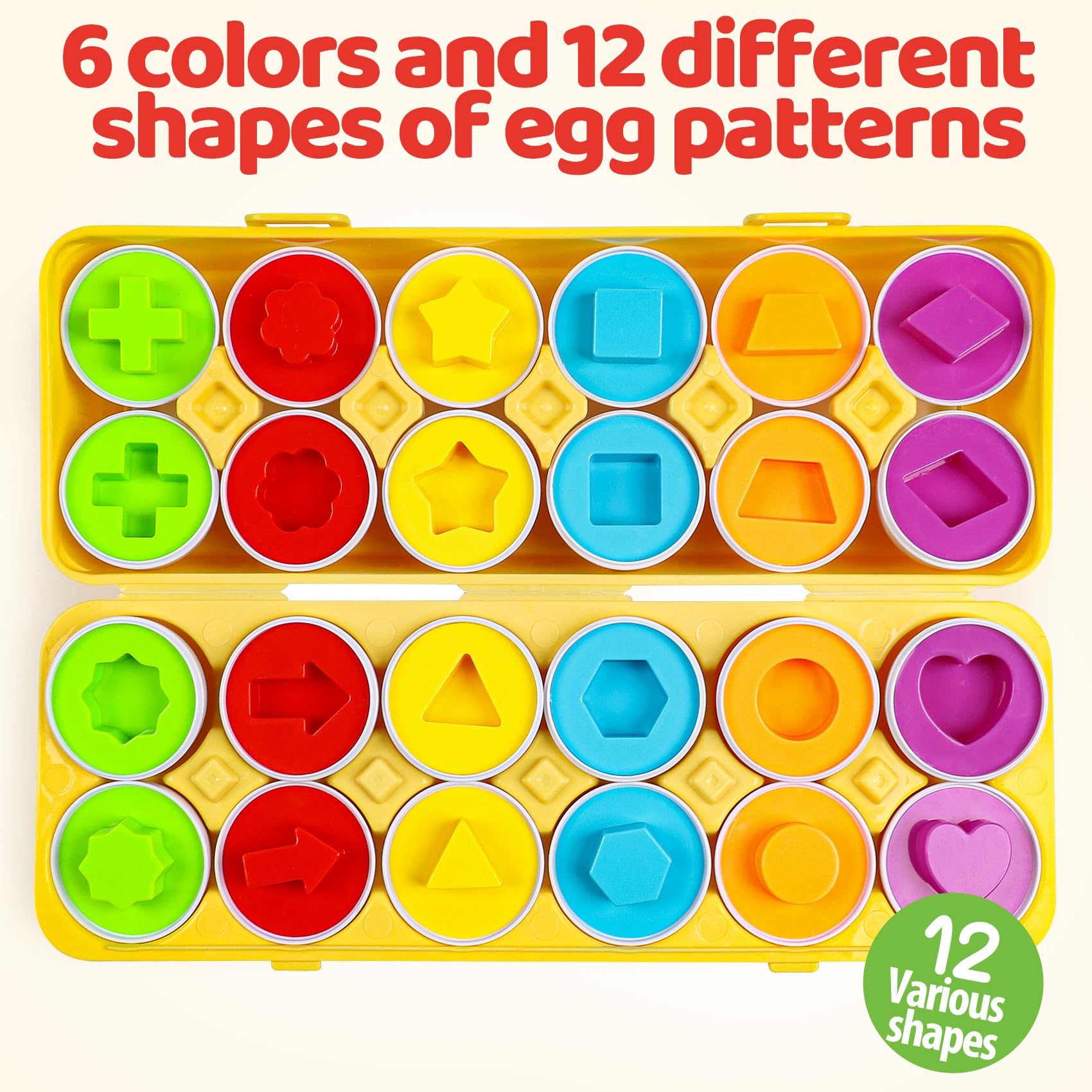 FQKIOMY toddler eggs toy durable plastic with smooth edges for safe play