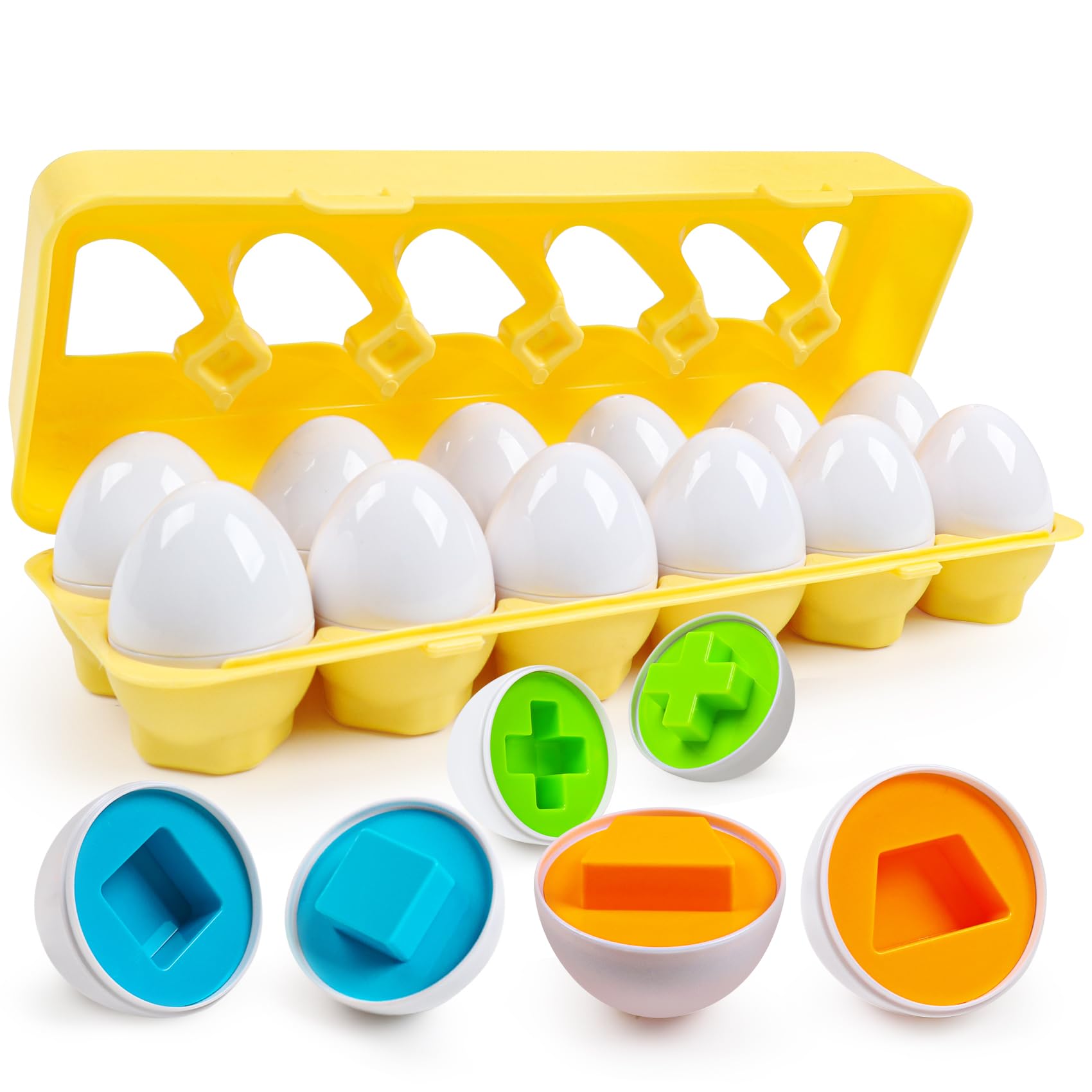 FQKIOMY toddler eggs toy Easter color sorter enhances color recognition and fine motor skills