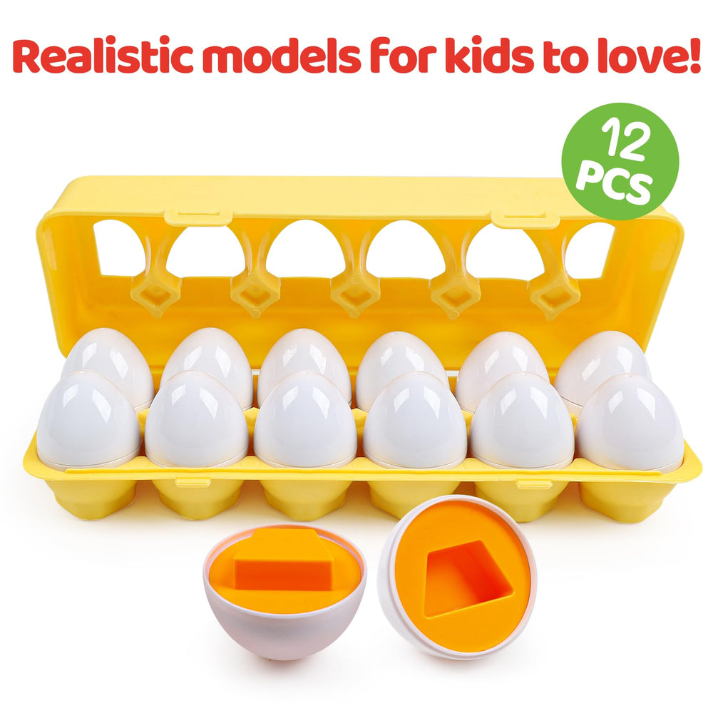 FQKIOMY eggs toy demonstrating hand-eye coordination during matching