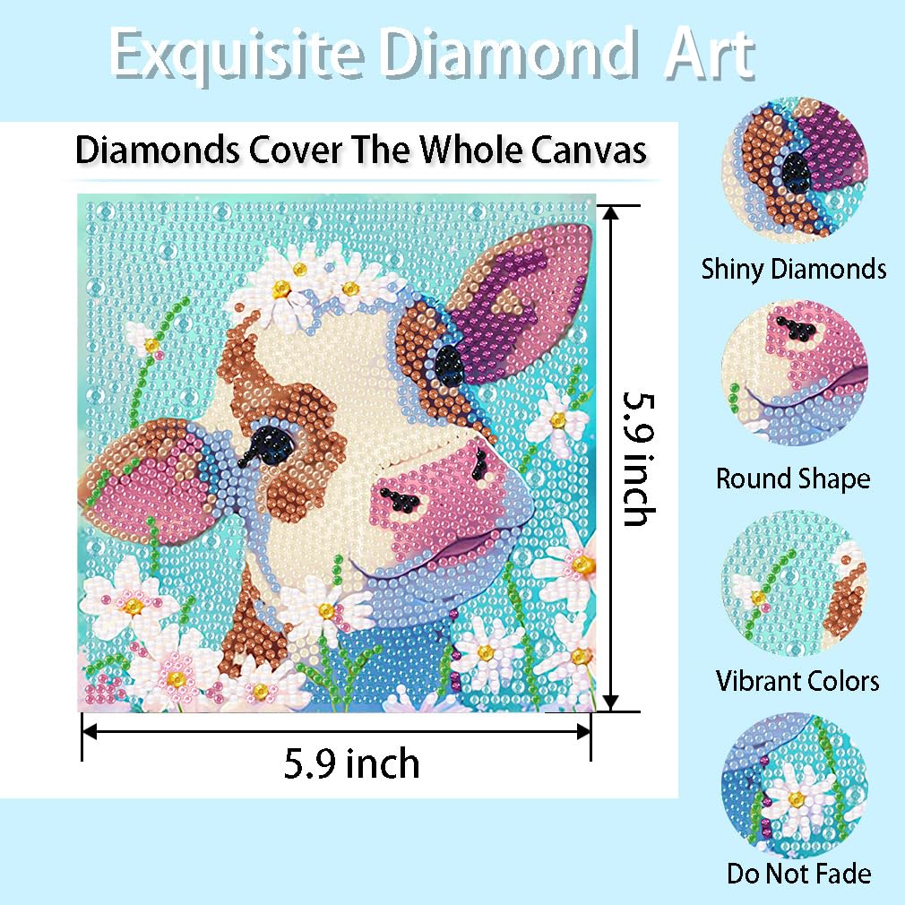 FQOVKYN diamond art kit trays and diamonds close-up for color learning