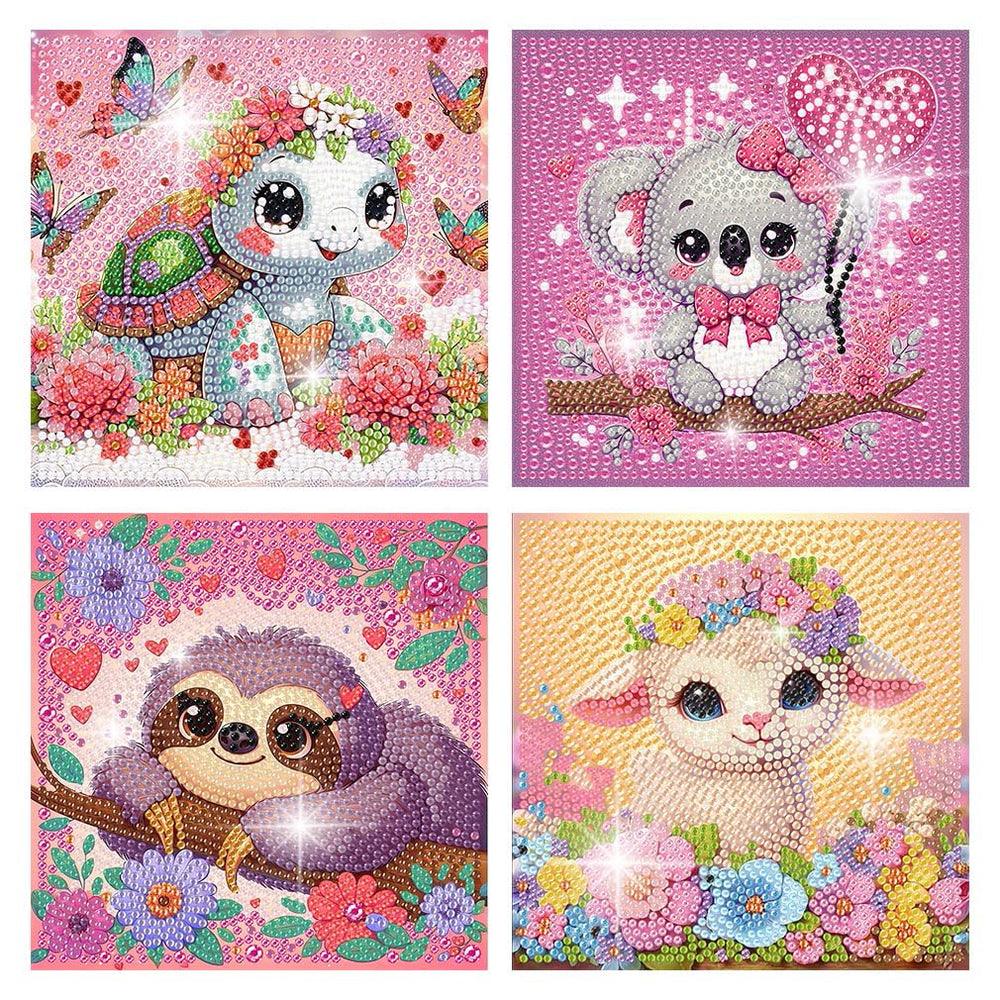 FQOVKYN diamond art kit with cute animals design enhances focus for kids.