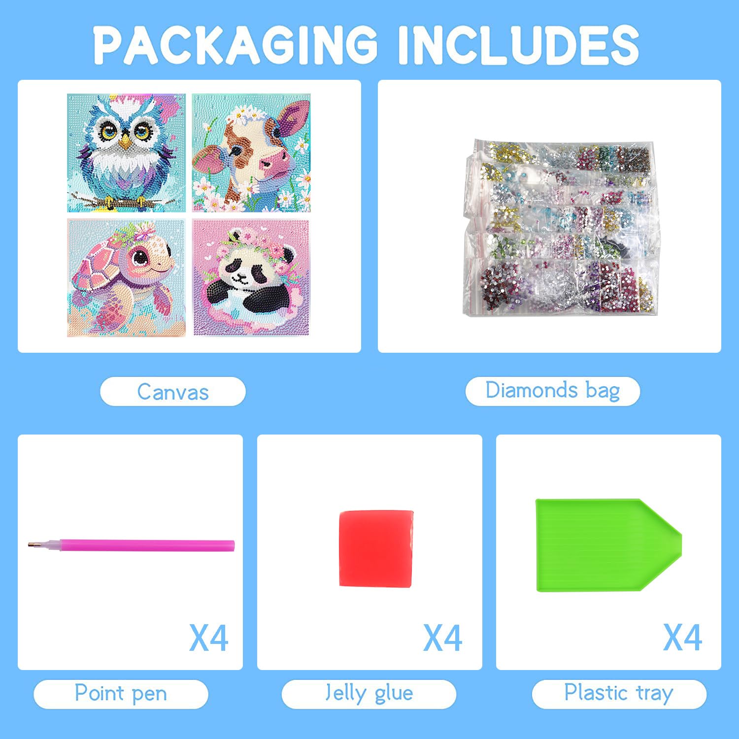 FQOVKYN diamond art kit unboxed presentation for gift-ready experience