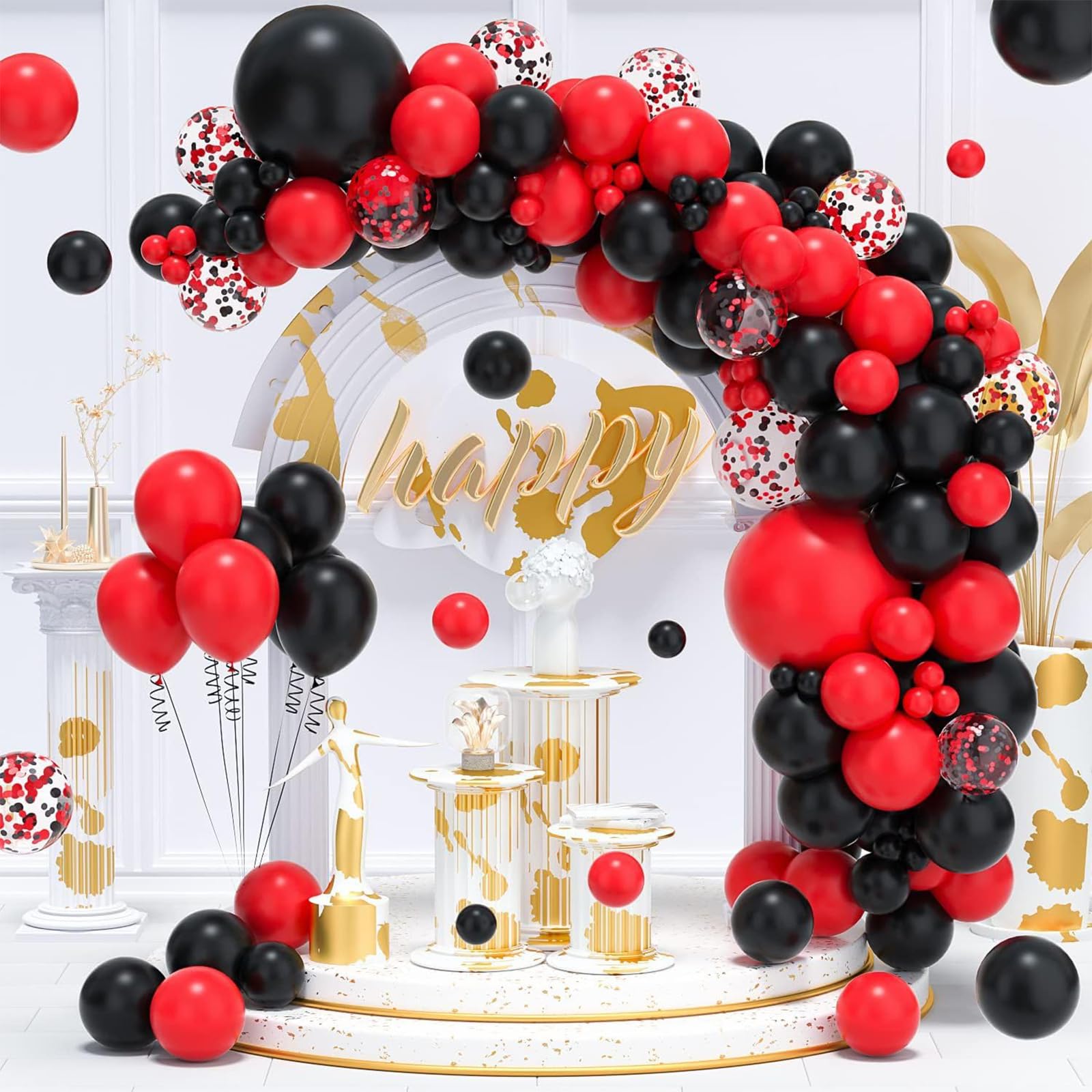 FQZYLCH black 12-inch matte balloon chic accent