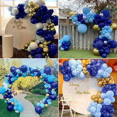 FQZYLCH-blue-balloon-arch-kit serves as a visual focal point for celebrations.