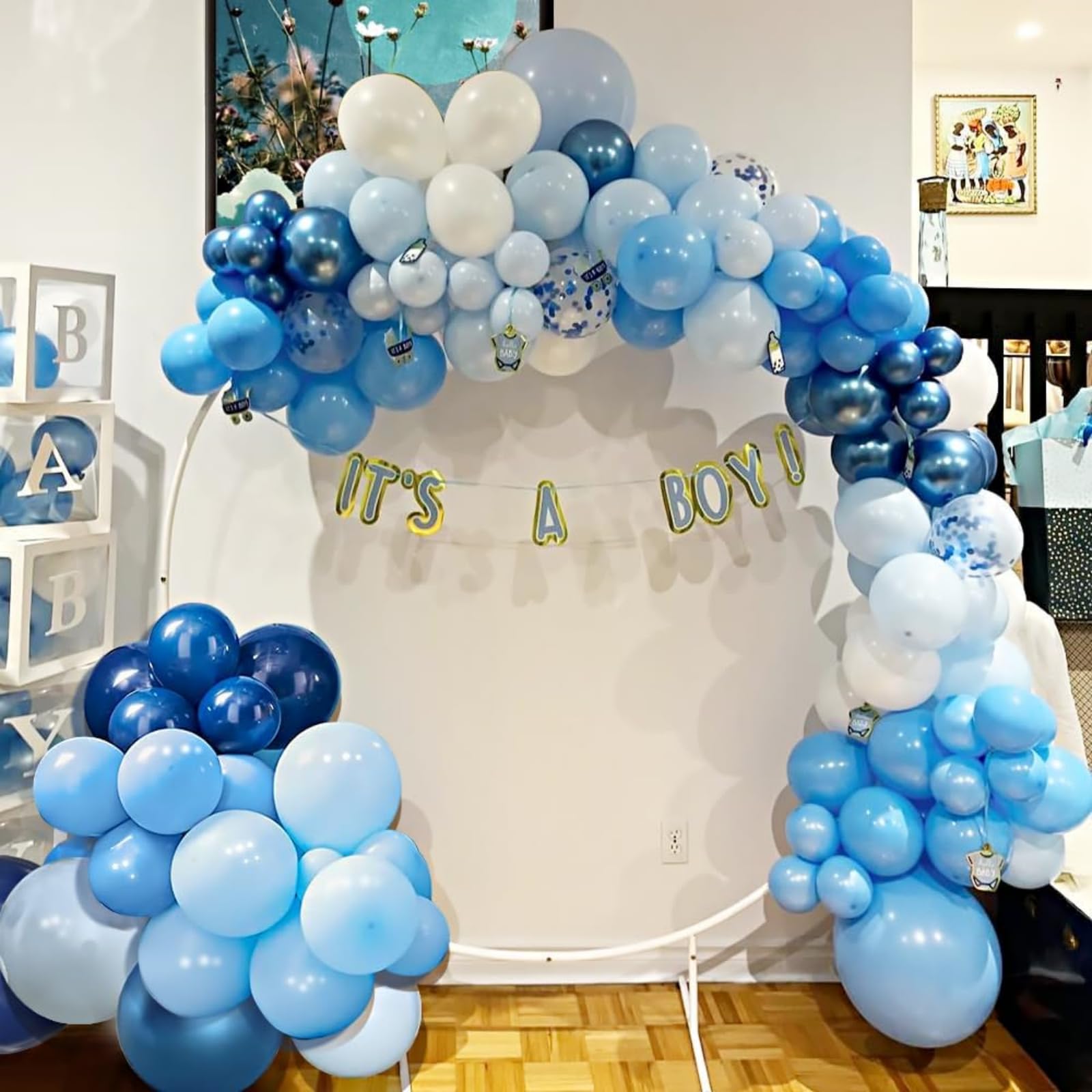FQZYLCH blue-balloon-decor-for-baby-shower enhances photo-worthy moments.