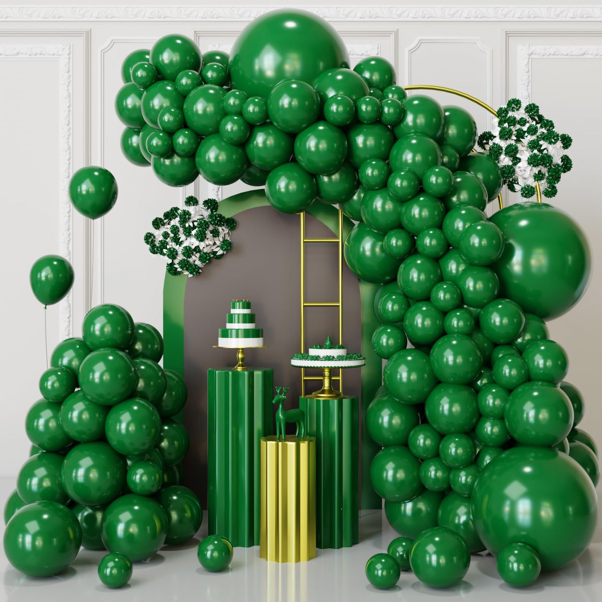 FQZYLCH dark green arch kit balloons for durable, eye-catching garlands.