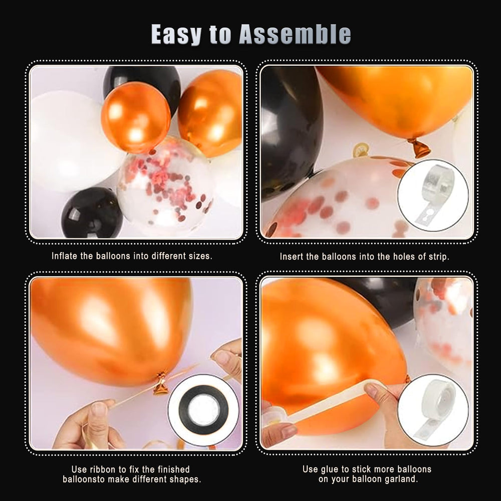 FQZYLCH latex balloons in orange and black for durable displays.
