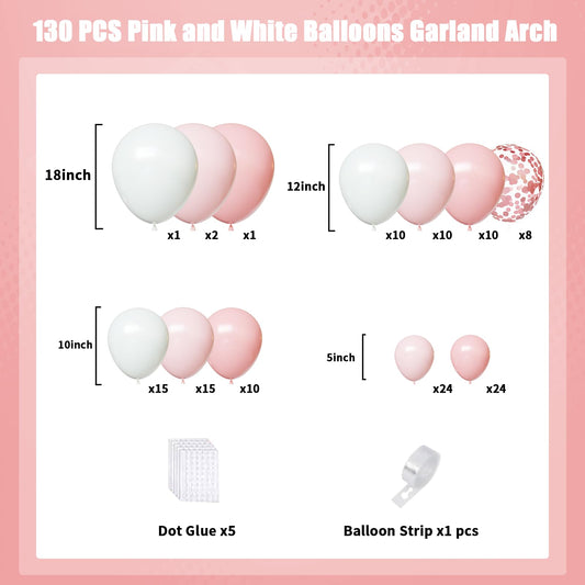 FQZYLCH matte white 18 inch balloons for clean arch appearance