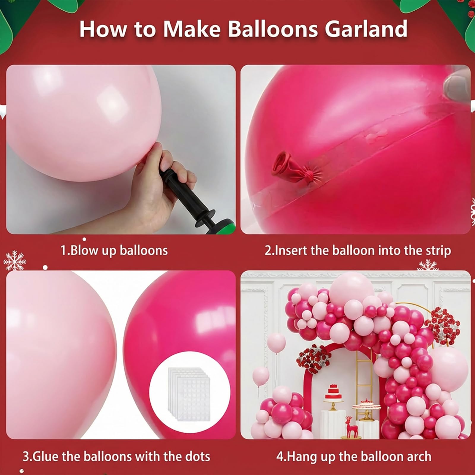 FQZYLCH pink matte balloons closeup shows sturdy shapes for long-lasting arches.