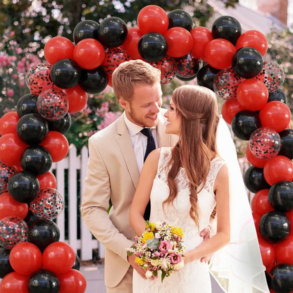 FQZYLCH red 10-inch matte balloon adds depth
