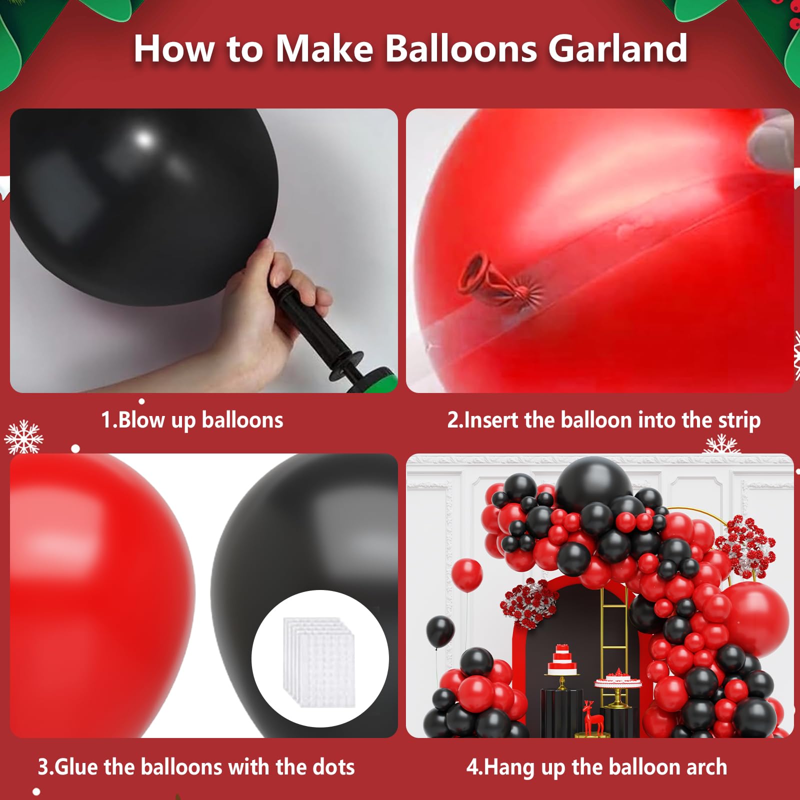 FQZYLCH red 12-inch matte balloon ideal for clusters