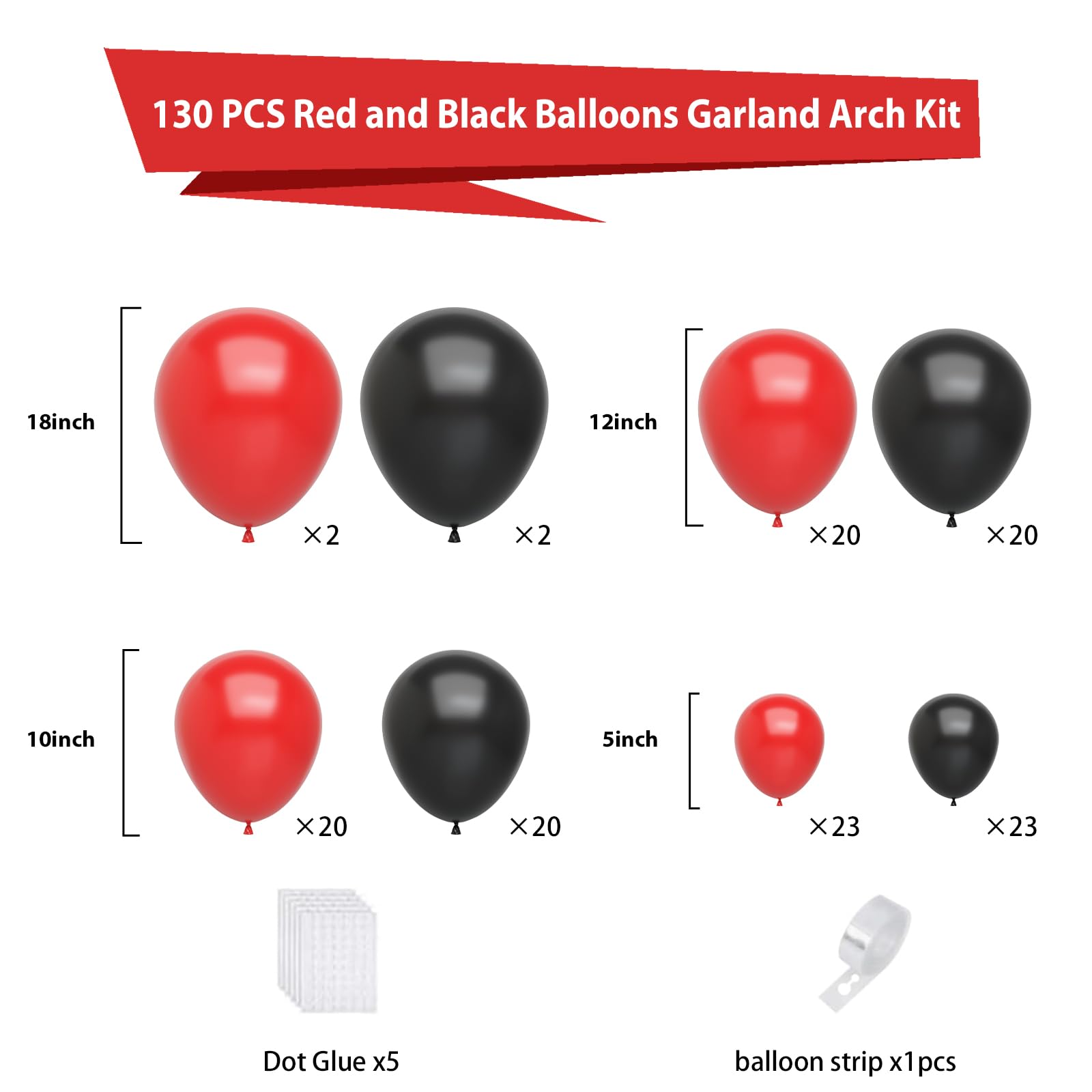 FQZYLCH red 18-inch matte balloon ready for dramatic entryways