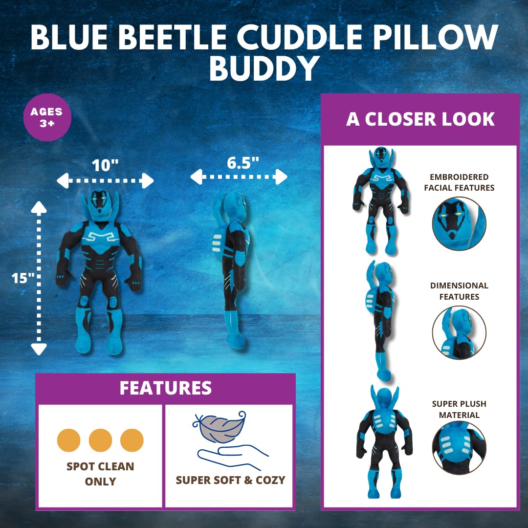 Franco Blue Beetle cuddle pillow ideal for travel and sleepovers
