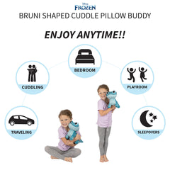 Franco Bruni cuddle pillow embroidery details bring Bruni to life.