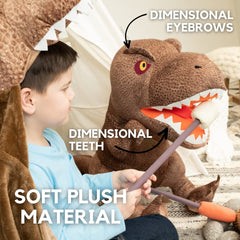 Franco Rexy plush pillow, embroidered face for imaginative play.