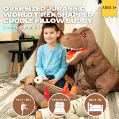 Franco Rexy plush pillow, tail detail, playful decor accent.