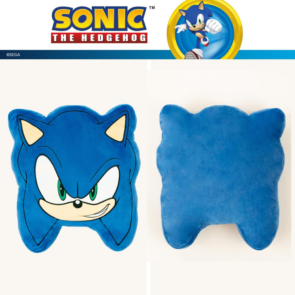 Pillow highlights bright Sonic colors ideal for living rooms and bedrooms.