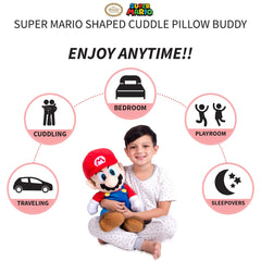 Franco Super Mario pillow embroidery close-up highlights bold color and charm
