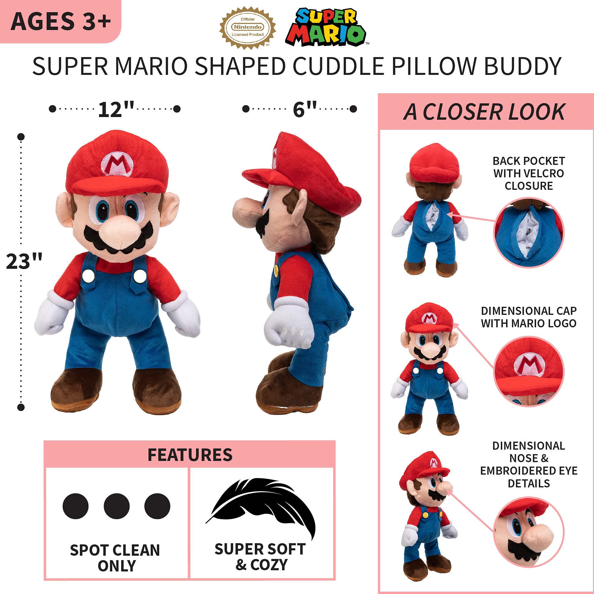 Franco Super Mario plush material showcases soft and snuggly feel