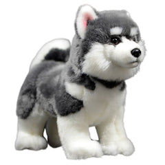 FRANKIEZHOU lifelike husky plush full view, a cuddly decorative companion for home.