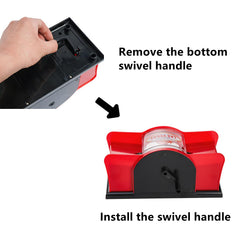 Frcctre hand-crank operation enables fast, hands-on shuffles.