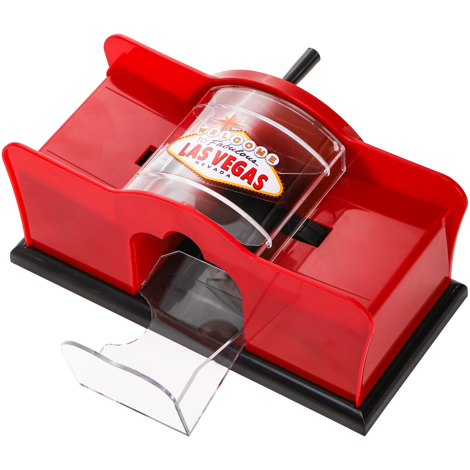 Frcctre shuffler with dual loading openings speeds card setup.