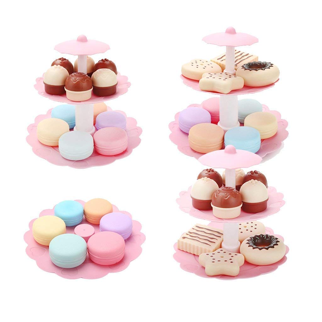 FRECI pretend play tower with colorful desserts for imaginative kitchen activity.