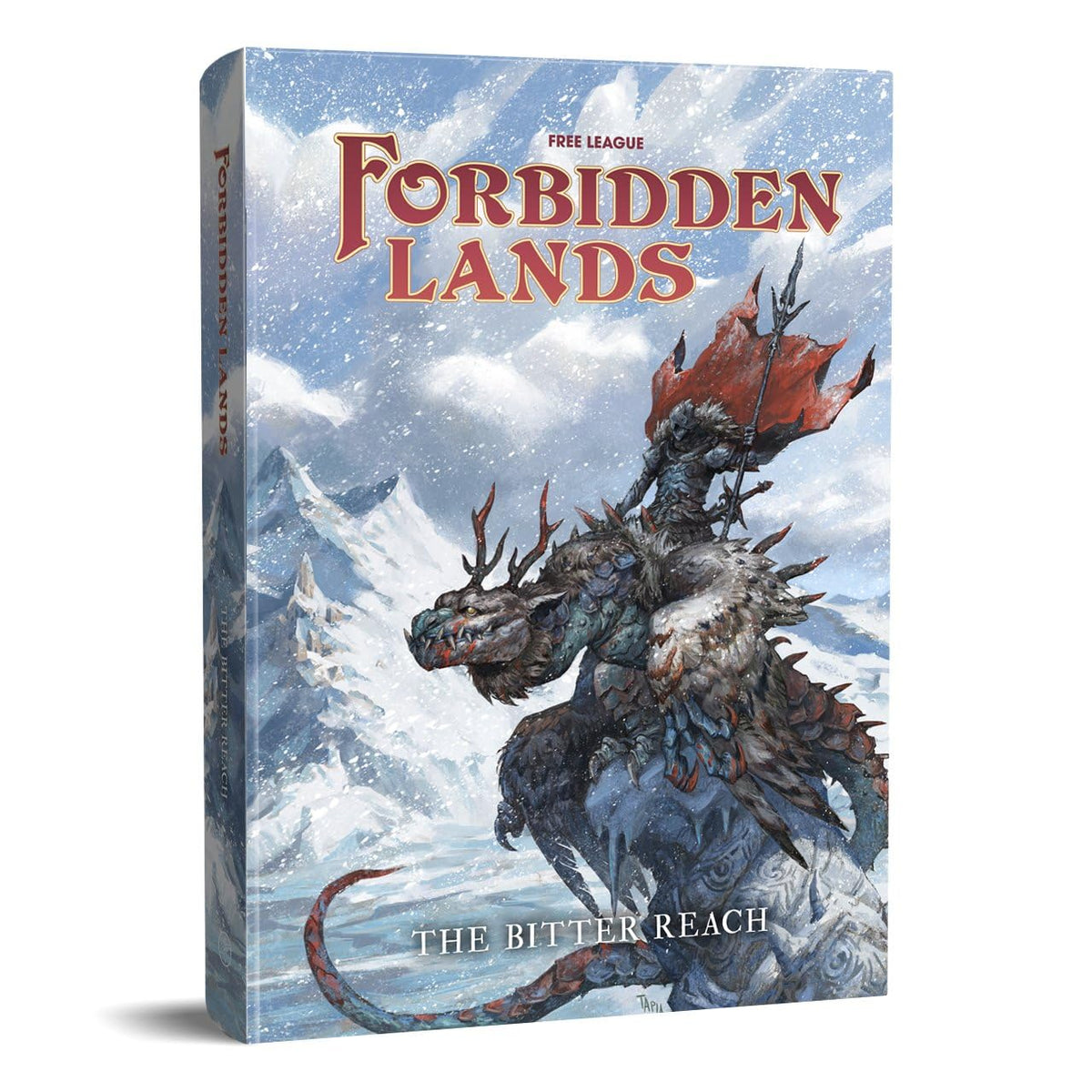 Free League Bitter Reach cover art setting the epic Forbidden Lands campaign mood.