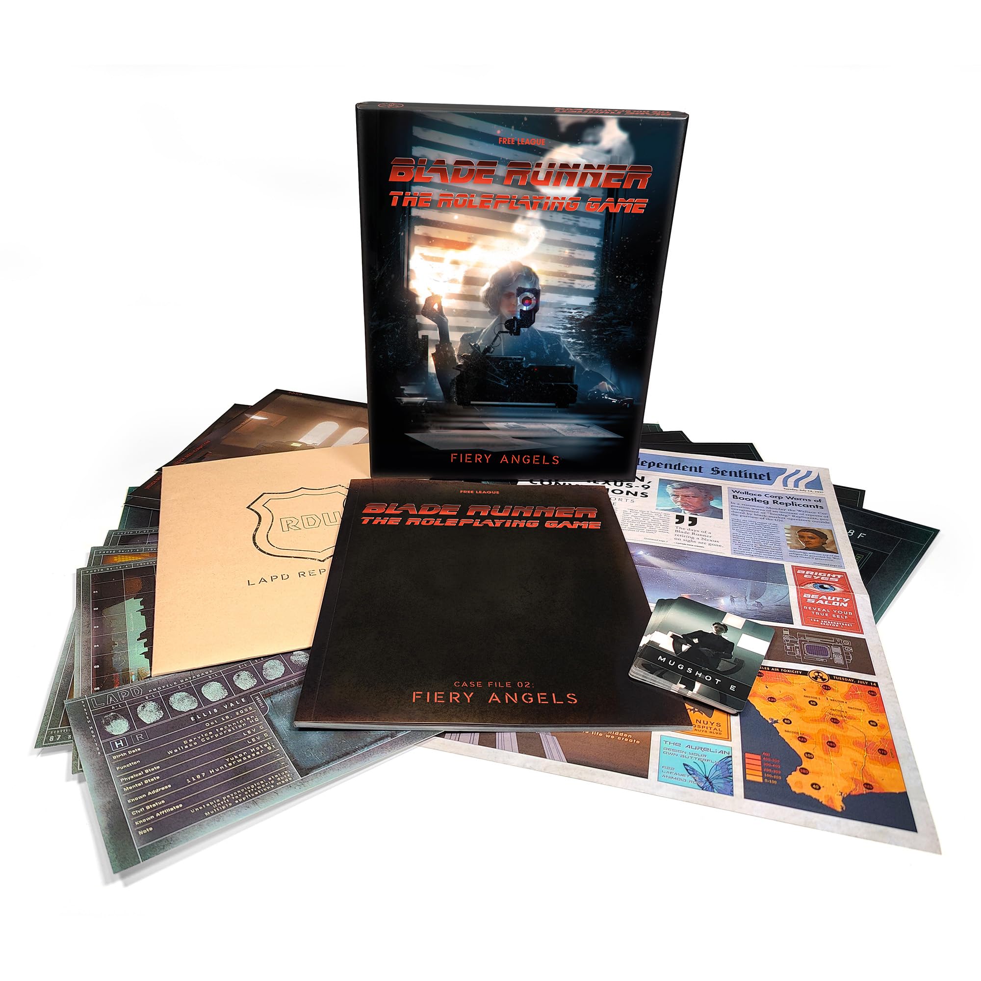 Free League Blade Runner Fiery Angels scenario book offering immersive setup for sessions