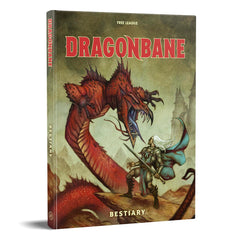 Free League Dragonbane Bestiary hardcover cover art enhances table presence.
